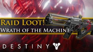A destiny 2 machine gun is shown with the words " loot !" underneath it.