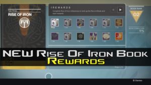 A picture of the rise of iron rewards screen.