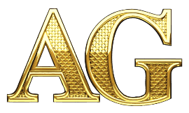 A gold letter with the letters ag