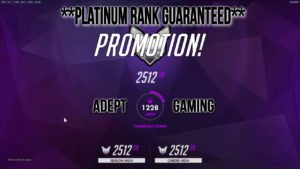 A screenshot of the platinum rank guarantee promotion.