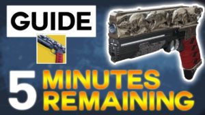 A picture of a gun with the words guide and minutes remaining.