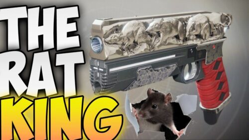 A rat is sitting on top of a gun.