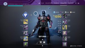 A screenshot of the destiny 2 character, with many items in it.
