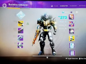 A picture of the destiny 2 character, and some other items.