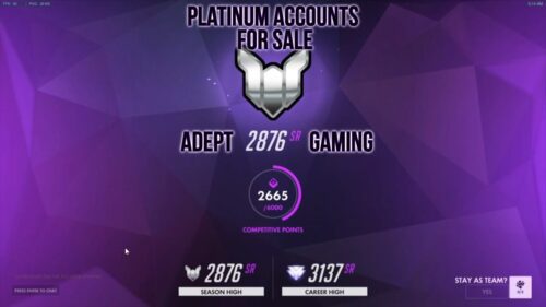 A purple background with the words platinum accounts for sale and adpt gaming.