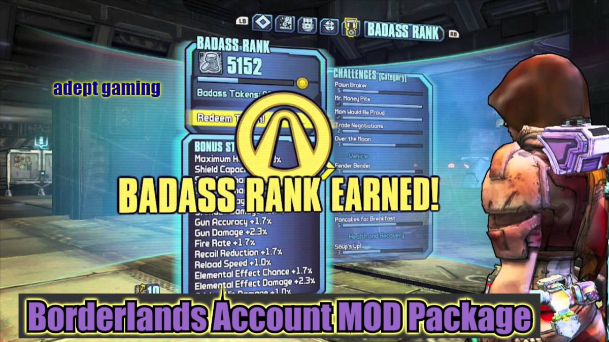 Borderlands 2 Xbox One/Xbox 360 Account MOD Package Adept Gaming