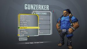 A character in borderlands 2 is shown with the name of his character.