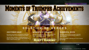 A screenshot of the website for the game, saints of triumph.