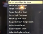 A menu with several ingredients for an intense serum.