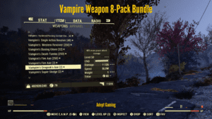 A screenshot of the vampire weapon 8-pack bundle.