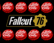 A black background with red and yellow fallout 7 6 logo.