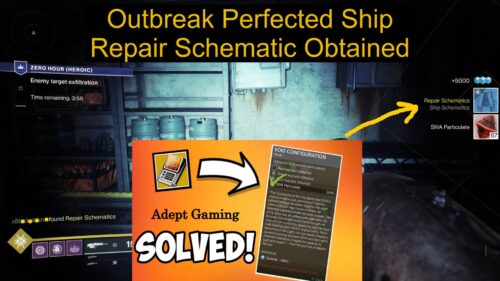 A picture of the back cover of an outbreak perfected ship repair schematic obtainer.