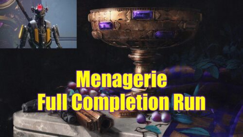A collage of pictures with text that reads " menagerie full completion rules ".