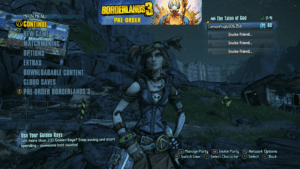 A character in borderlands 2 standing next to a mountain.
