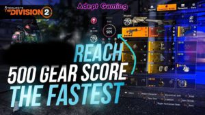 A picture of the game with the text " reach gear score fastest ".
