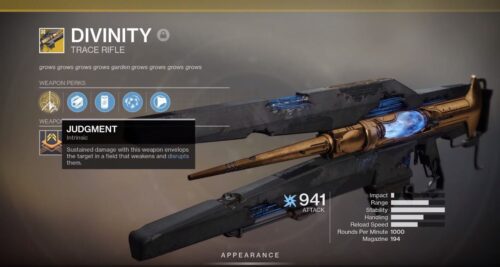 A picture of the destiny 2 item, including the name and description.
