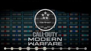 A call of duty modern warfare logo with the stars in the background.