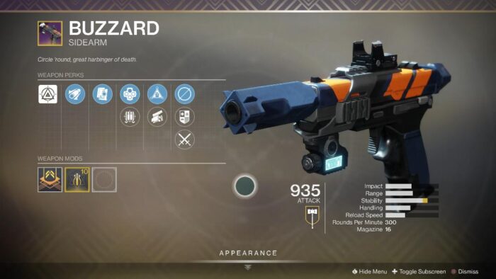 A picture of the blizzard gun in destiny.