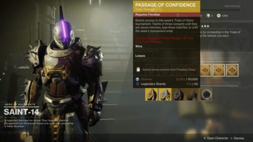 A close up of the name of a character in destiny