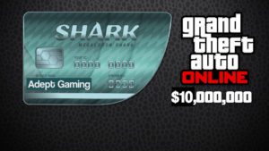 A credit card with the gta online logo on it.