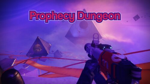 A purple sky with a gun and pyramid in the background.
