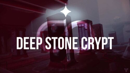 A red phone booth with the words " deep stone cry " written on it.