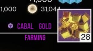 A gold bar and some other items on the screen.